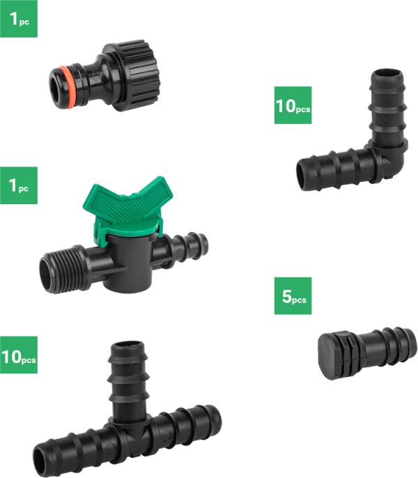 Produktbild Bradas Tropfbewässerung Zubehör Set 16 mm, 27-tlg (Tropfbewässerung Set)