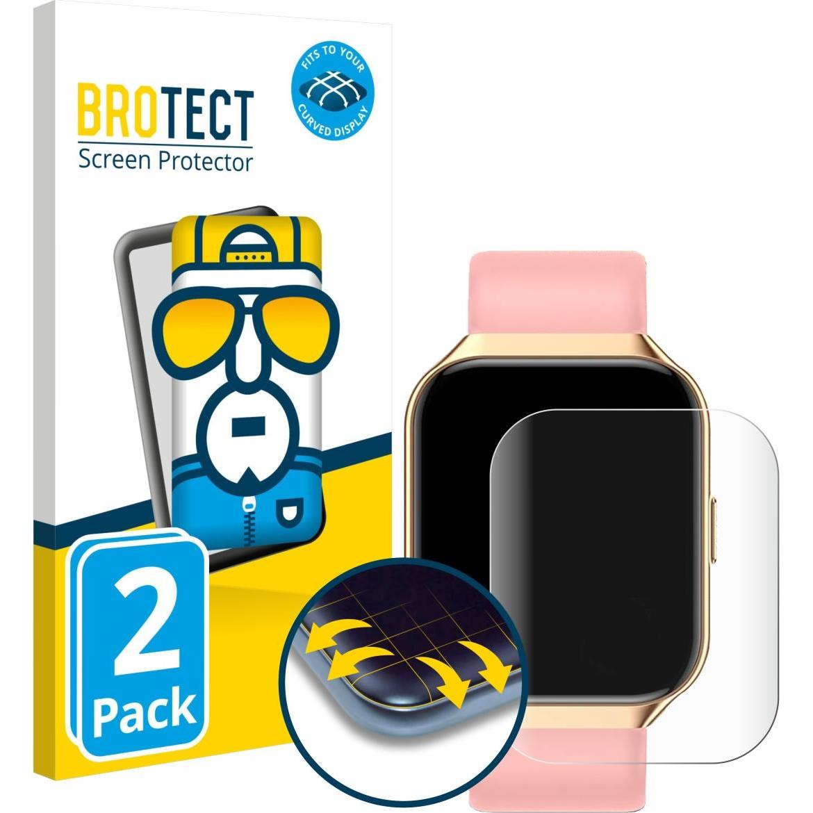 BROTECT Full-Screen Pellicola, Pellicola protettiva per smartwatch, Trasparente