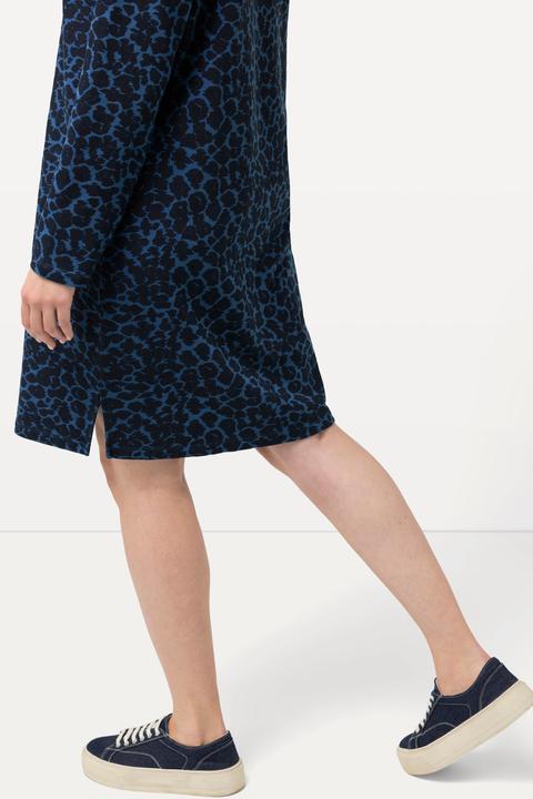 Produktbild Ulla Popken Sweatkleid, Hoodie, Leomuster, offenkantig, Langarm (54)