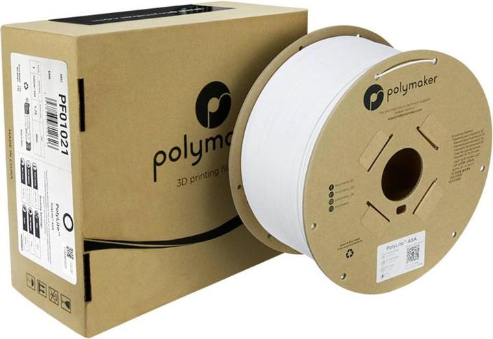 Actual product image Polymaker PolyLite ASA White 1.75mm 3kg (ASA, 1.75 mm, 3000 g)