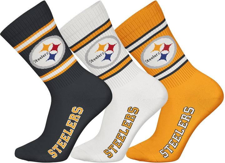 Actual product image Barefoot Pittsburgh Steelers 3pk Crew Socks 39-42 (39 - 42)
