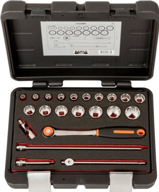 Actual product image Irimo 3/8" socket spanner set, metric, twelve-sided, including reversible ratchet with round head - 22 (3/8")