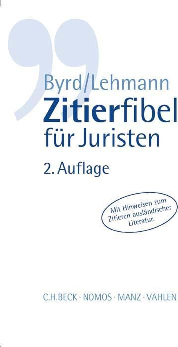 Produktbild Zitierfibel für Juristen (Deutsch, 2013)