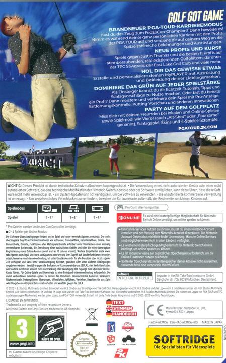 Produktbild 2K Games PGA Tour 2K21 (Switch, Multilingual)