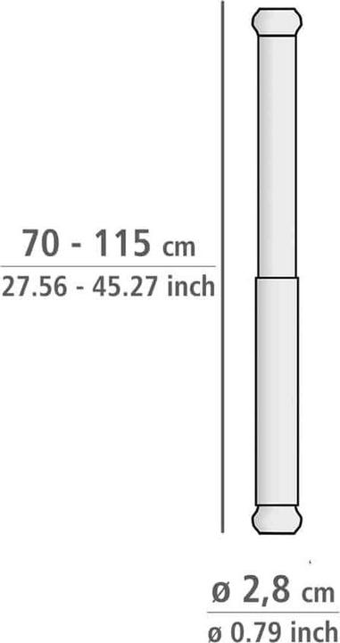 Actual product image Wenko Luz metal telescopic shower curtain rail