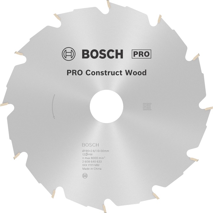 Produktbild Bosch Professional Zubehör PRO Construct Wood Kreissägeblatt, 190 x 2,6 x 30 mm