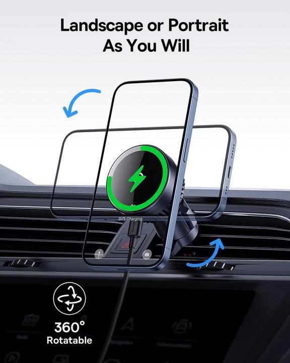 Immagine prodotto Baseus Supporto per auto con caricatore induttivo MagPro 15W Qi2.0 (Nero)