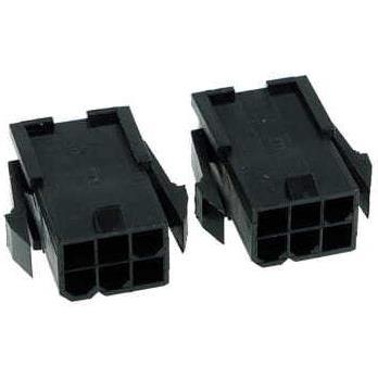 Phobya VGA Power Connector 6Pin Buchse 4-eckig, Elektronikkabel + Stecker, Schwarz