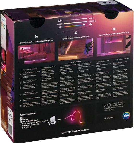 Actual product image Philips Hue Flux Gradient Lightstrip (RGBW, 1000 cm, Indoor)
