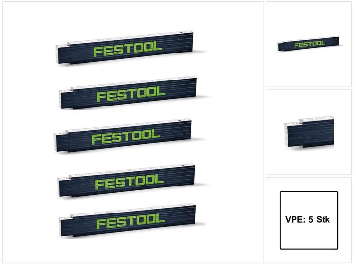 Actual product image Festool 5x Mètre pliant Mât à maillons en bois 2 m 10 maillons ( 201464 )