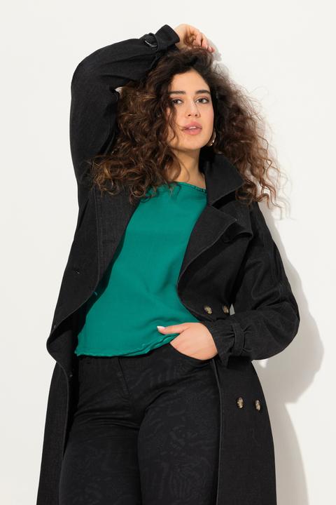 Produktbild Ulla Popken Sweatshirt, Rollkanten, Rundhals, Raglan-Langarm (56)