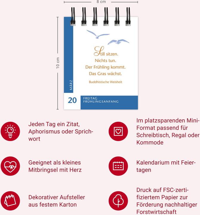 Actual product image Harenberg 365 gute Gedanken Mini-Geschenkkalender 2026 (Hardcover, German)