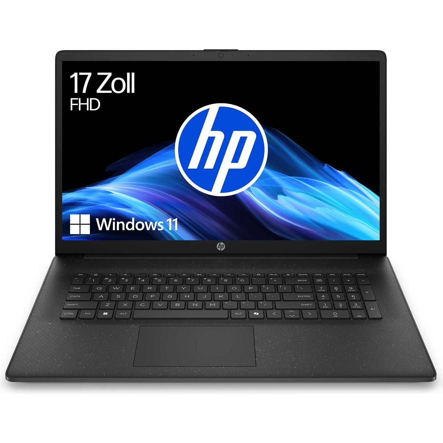 HP 17-cn2270ng (17.30", 512 GB, 16 GB, Deutschland, Intel Core i7-1255U), Notebook, Schwarz