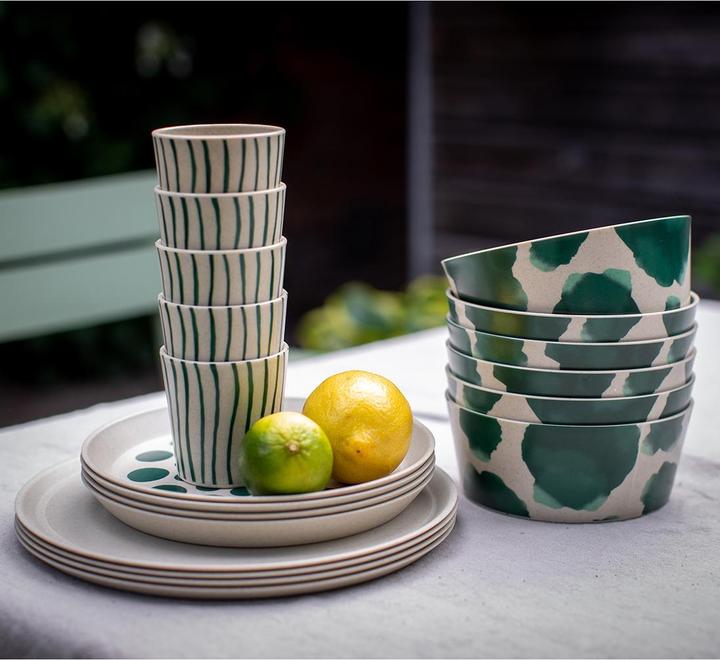 Produktbild Koziol Trinkbecher Connect S Monstera 190 ml, 4 Stück, Beige/Grün (0.19 l, 4 x)