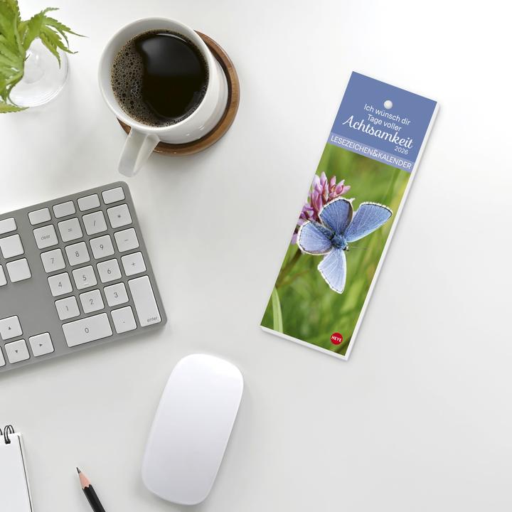 Produktbild Achtsamkeit Lesezeichen & Kalender 2026 (6 x 18 cm)