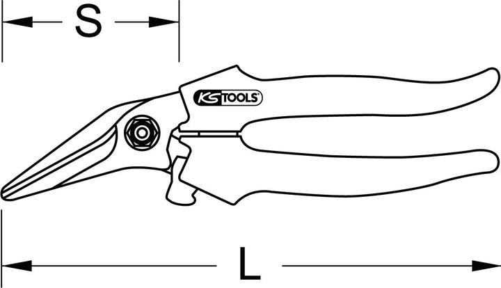 Actual product image KS Tools Universal scissors, angled, 185mm (18.50 cm)