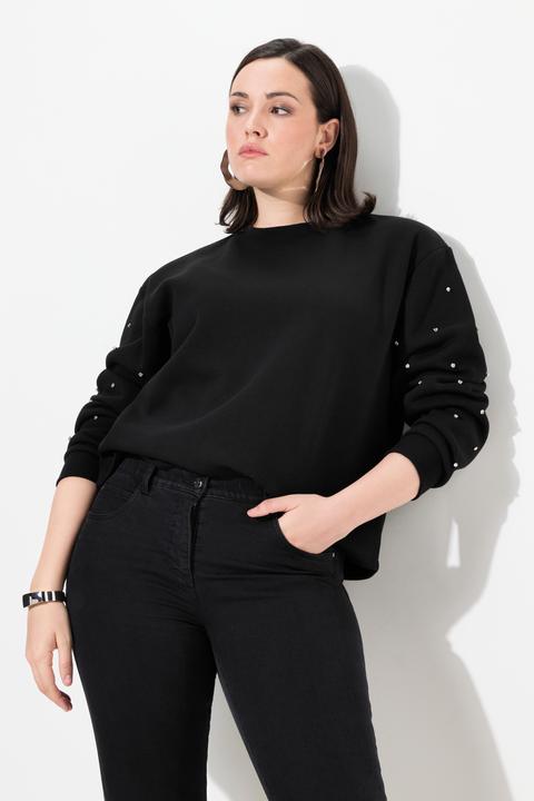 Produktbild Ulla Popken Sweatshirt, Ziersteine, Oversized, Rundhals, Langarm (50, 52)