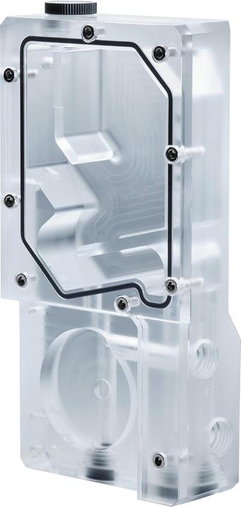 Actual product image Phanteks R160C Reservoir - transparent acrylic backplate, DRGB LED