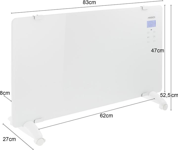 Actual product image Arebos Glass convector