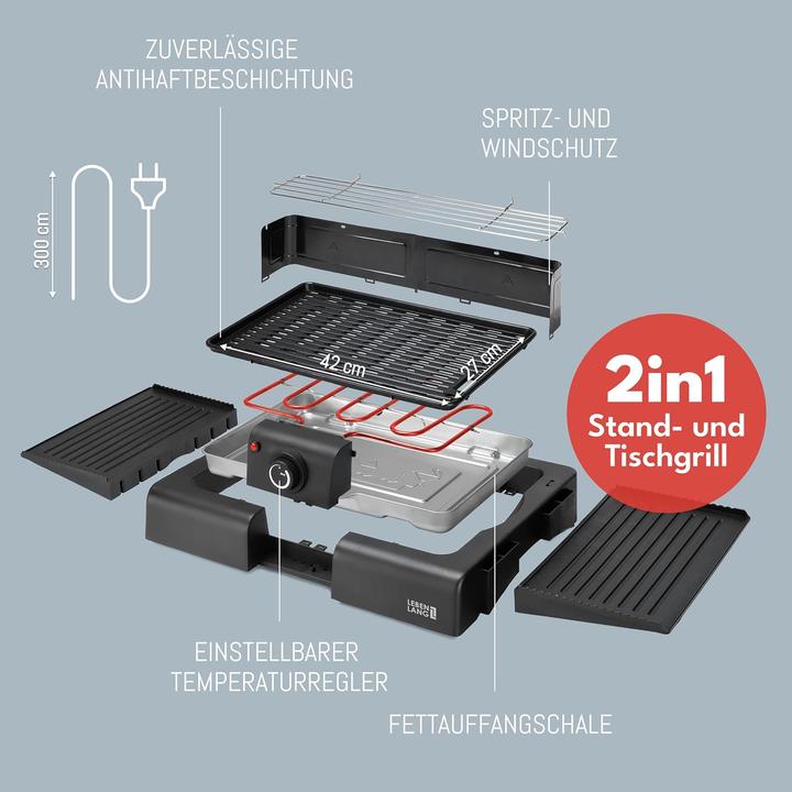 Produktbild Lebenlang 2in1 Tischgrill (2 kW)