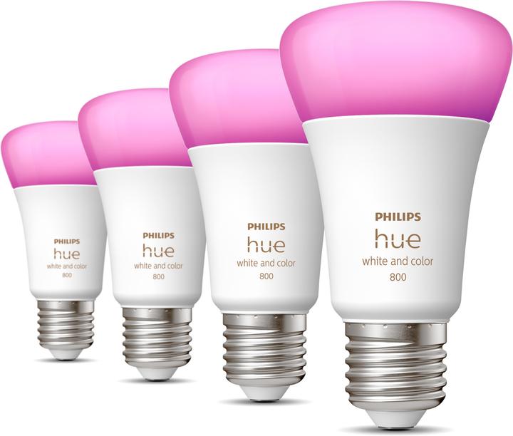 Philips Hue White & Color Ambiance BT (E27, 6.50 W, 806 lm, 4 x, F)