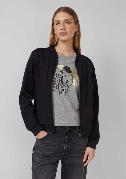 Produktbild s.Oliver Sweatshirt Jacke Weicher Interlock-Blouson mit Eingrifftaschen (36)