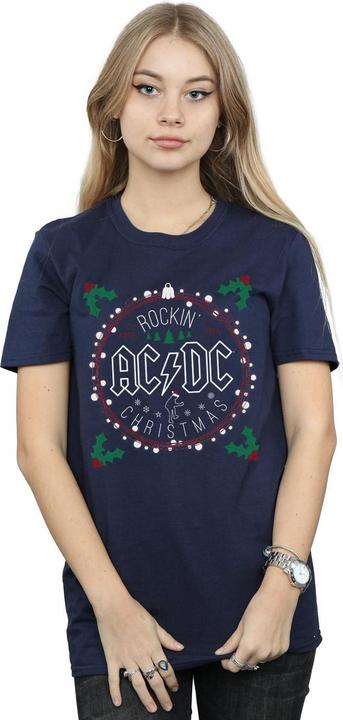 Produktbild AC/DC Weihnachten Kreis Baumwolle Boyfriend TShirt (3XL)