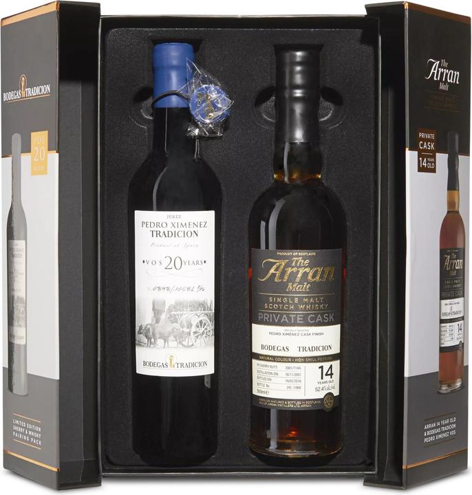Immagine prodotto Arran Distillery Confezione di abbinamento Sherry e Whisky in edizione limitata (Single Malt, 2 x 50 cl)