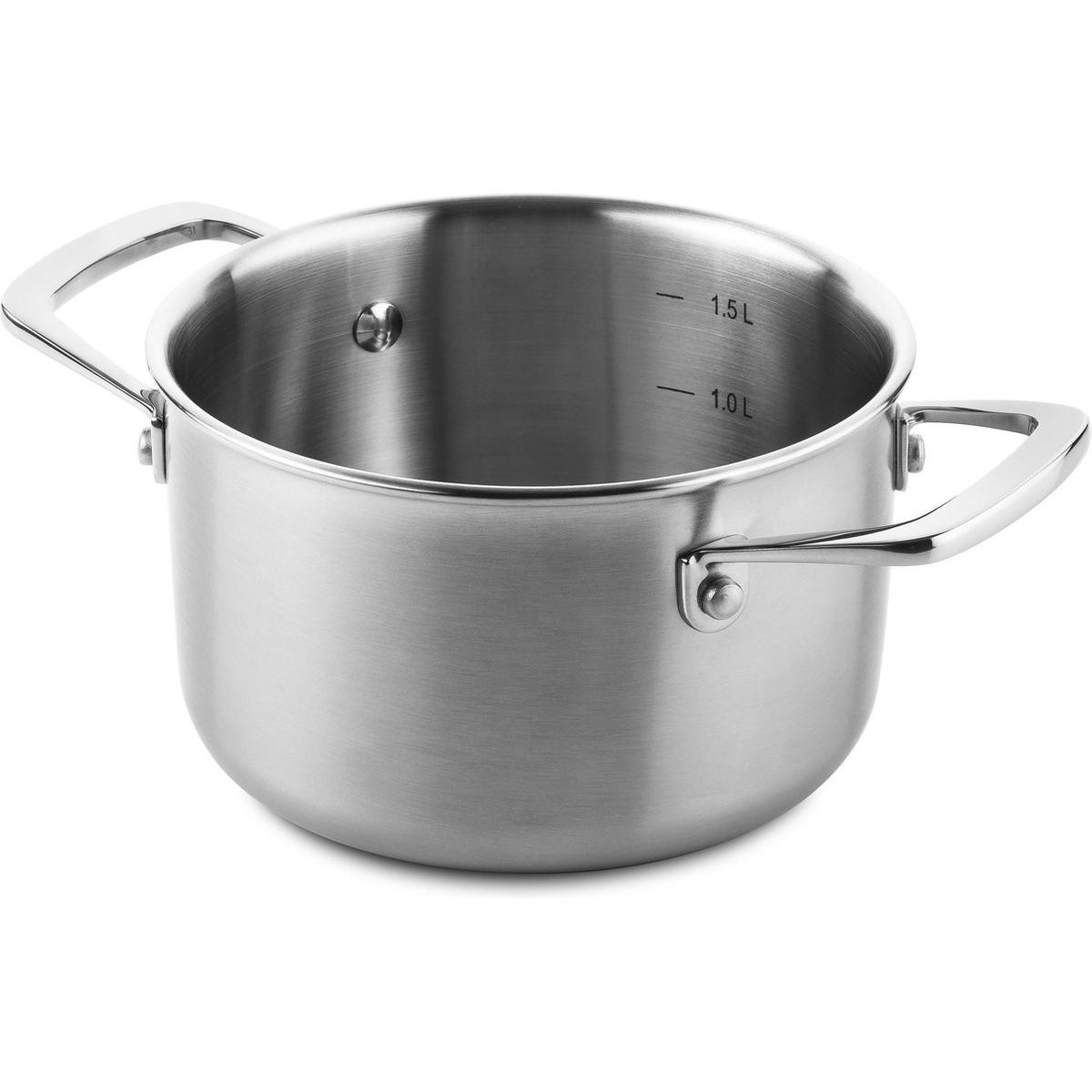 Ducq Kookpan Downdraft a 3 strati da 16 cm DU110116, Padella + Pentola, Argento