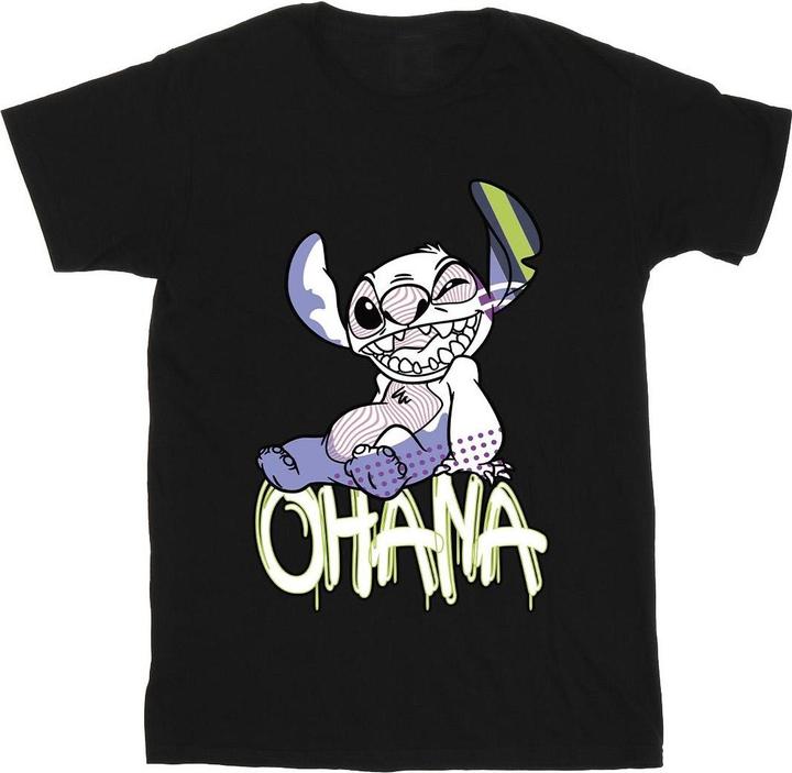 Immagine prodotto Disney Lilo And Stitch Ohana Graffiti Maglietta Ragazze (128)