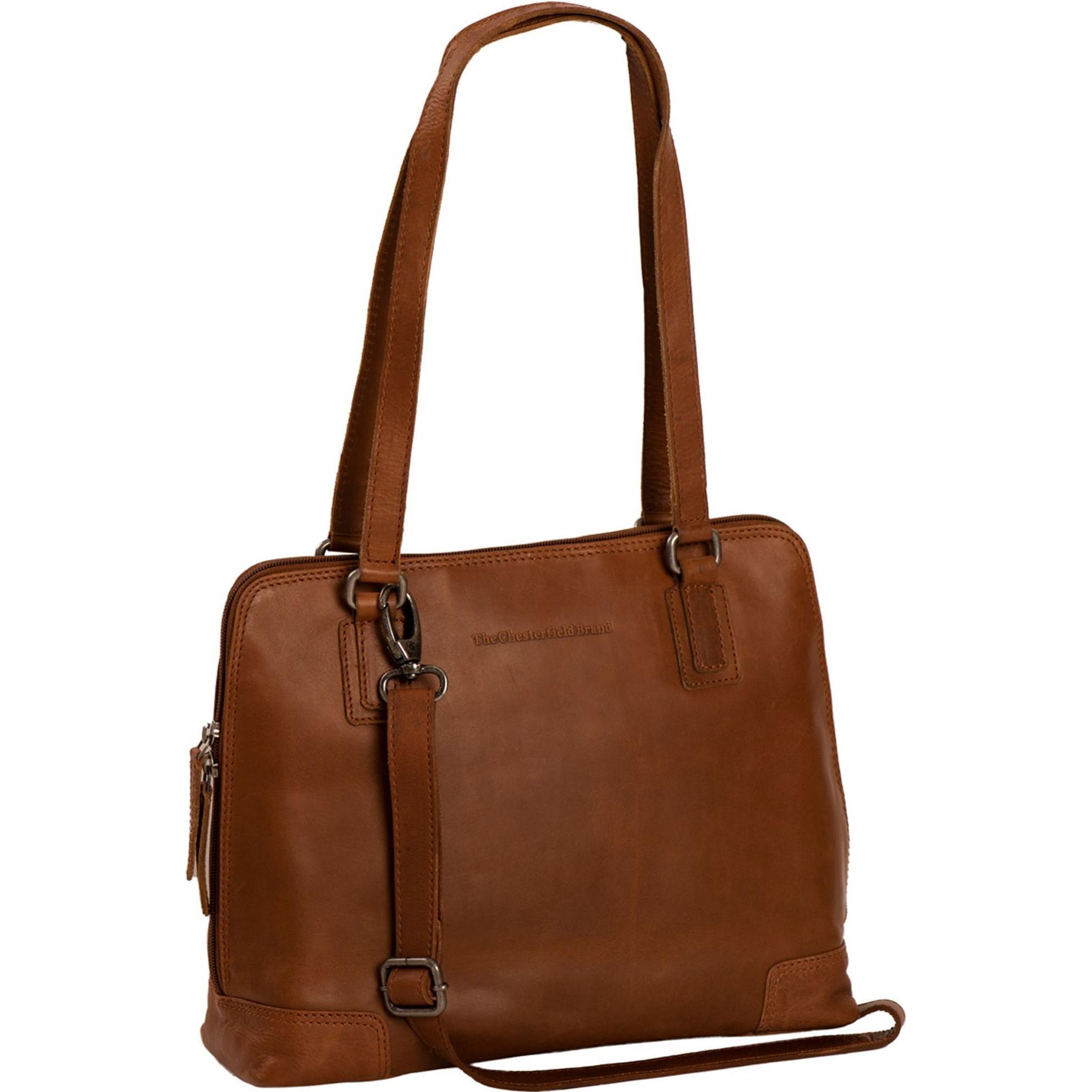 The Chesterfield Brand, Handtasche, Wax Pull Up Schultertasche Leder 30 cm Laptopfach, Braun