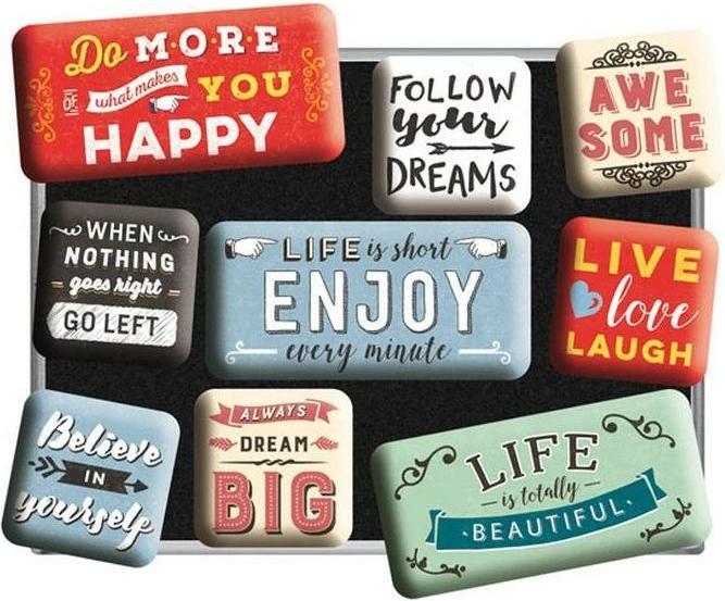 Actual product image Nostalgic-Art Merchandising Magnet set Enjoy Life 9 pieces, Multicolor (9 x)