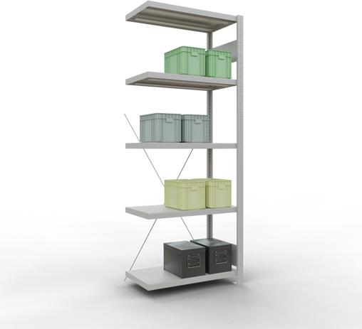 Produktbild Schulte Lagertechnik Stecksystem Anbauregal MULTIplus250 mit Kreuzstrebe