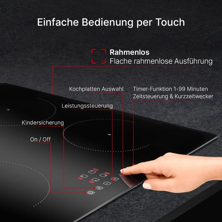 Produktbild Bomann BOMA Induktionskochfeld (59 cm, Glaskeramik Kochfeld, Induktionskochfeld)