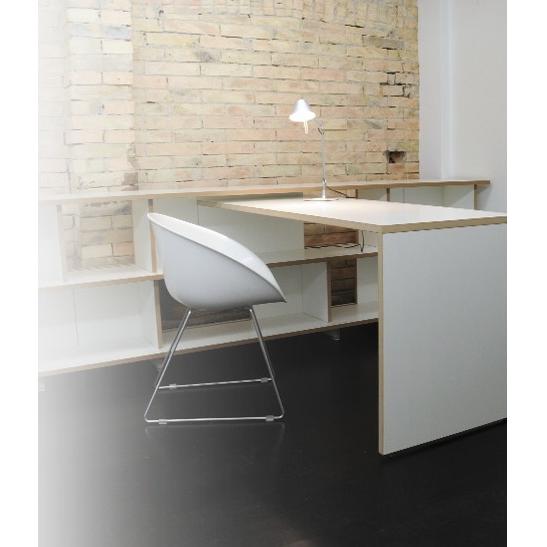 Thumbnail - Tojo, Schreibtisch, Anstell eingehängt Weiss 200 (155 x 60 x 74 cm)