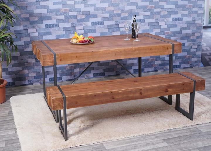 Actual product image Swisshandel24 Bench, dining room bench bench, fir wood rustic solid - brown 160cm (160 cm)