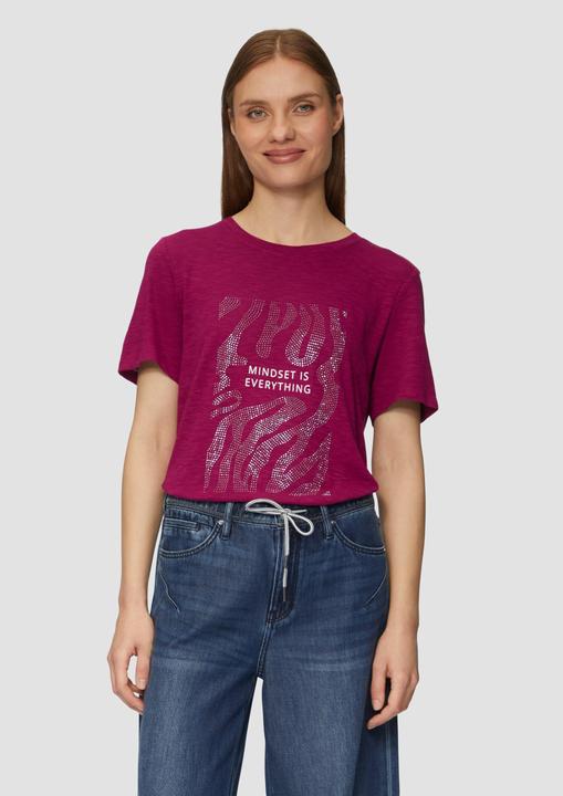 Produktbild S.Oliver T-Shirt Flammgarnshirt mit Schmucksteinen (34)