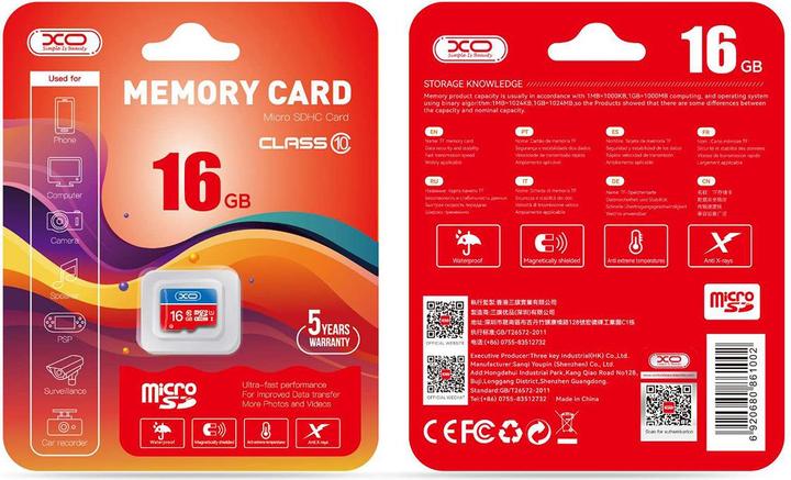 Image du produit xO carte mémoire 16Go microSDHC cl. 10 (16 Go, microSDHC, U1)