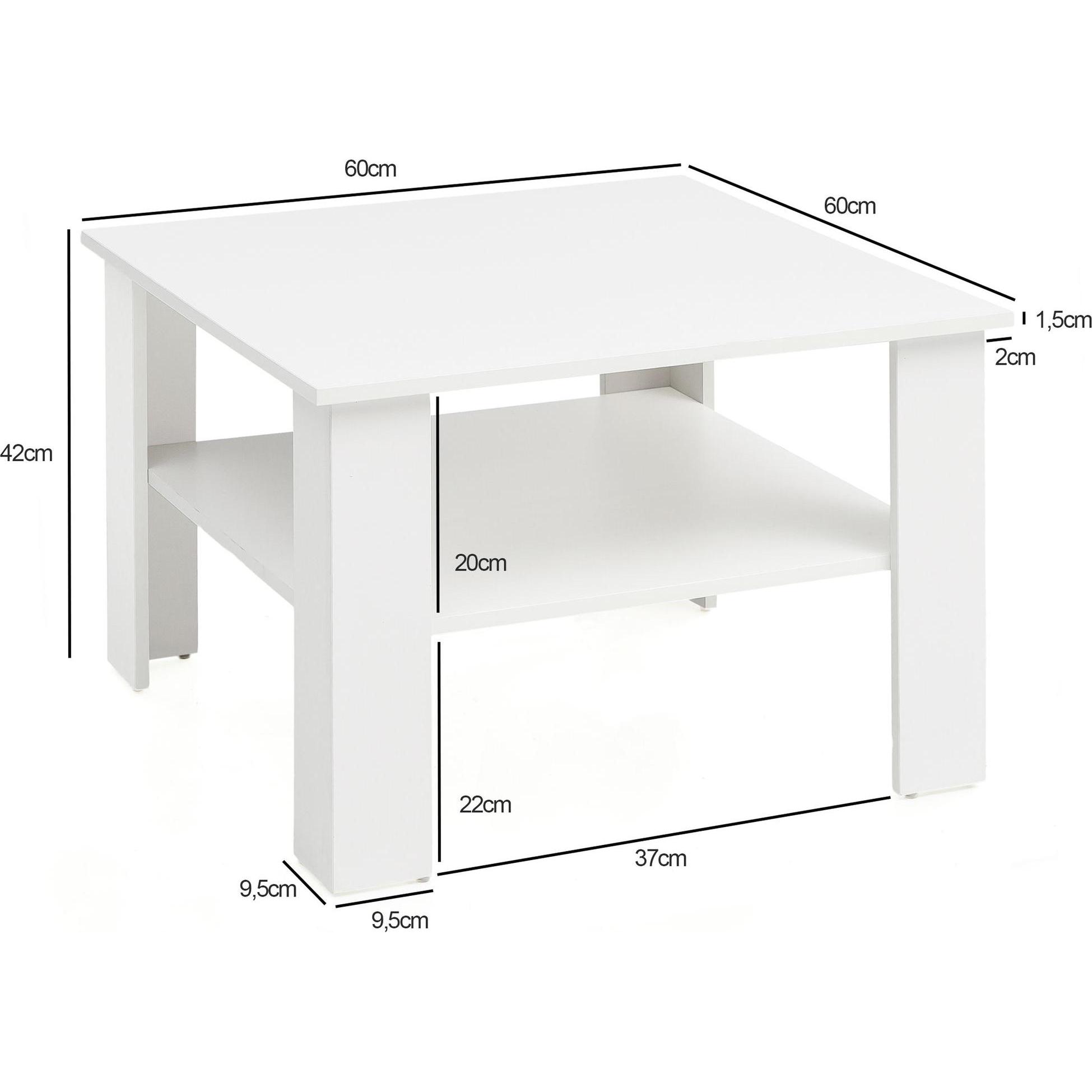 Thumbnail - FineBuy, Couchtisch + Beistelltisch, Mona (60 x 42 x 60 cm)