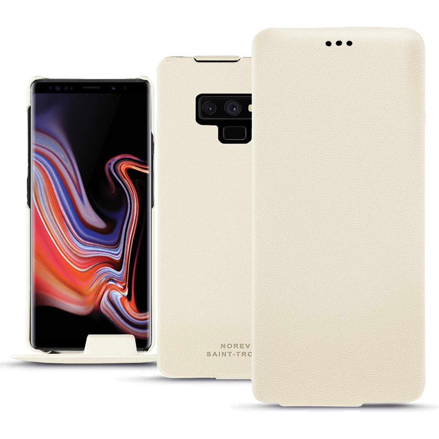 Noreve Lederschutzhülle vertikal (Samsung Galaxy Note 9), Smartphone Hülle, Weiss
