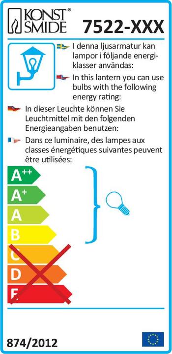 Etichetta energetica Konstsmide Lampada da parete per esterni alogena GU10 (GU10, IP54)