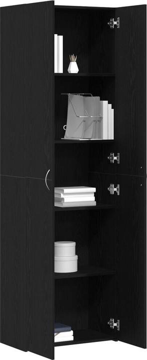 Produktbild vidaXL Büroschrank Schwarz Eiche 60x32x190 cm Holzwerkstoff (60 x 32 x 190 cm)