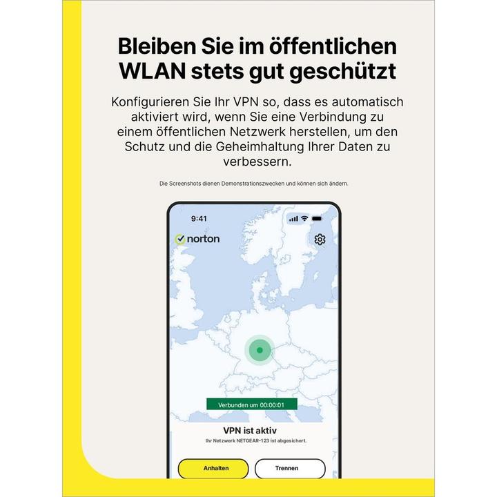 Image du produit NortonLifeLock Symantec Norton VPN Standard ESD, Vollversion, 1 PC, 1Jahr (1 Utilisateur, 12 mois)