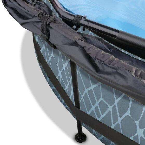 Actual product image Exit Round frame pool 360x76 cm with sunshade and filter pump (360 x 76 cm)