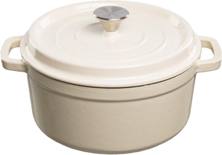 Actual product image Enamelled Cast Iron Pot White, 3.5 L (Frying pan, Pot, Cast iron, 24 x 10.50 cm)