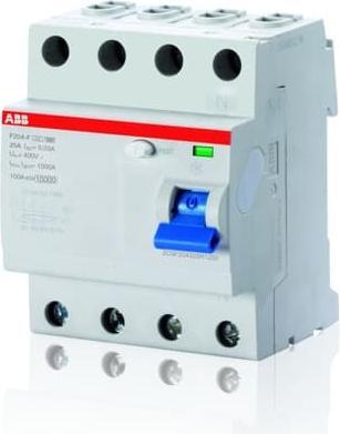 ABB F204F-63/0,03 aardlekschakelaar 4P, type F, 63A, 30mA