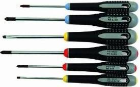 Produktbild Bahco ERGO Schraubendreher-Satz für Schlitz-, Phillips- und Pozidriv-Schrauben, gerade und flach, mit 3- (Phillipps-Kreuzschlitz (PH), Pozidriv-Kreuzschlitz (PZ), Schlitzschrauben)