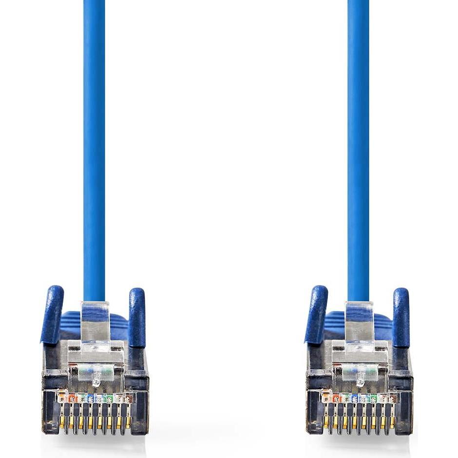 Thumbnail - Nedis CAT5e-Netzwerkkabel SF/UTP RJ45 Stecker RJ45 Stecker 3.00 m Rund PVC Blau Labe (SF/UTP, CAT5e, 3 m), Netzwerkkabel