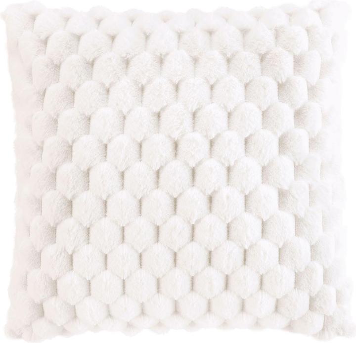Produktbild Douceur D'intérieur Luxuriöses Sofakissen 45x45 cm - Traumhaft weiches Kuschelkissen in Weiss (45 x 45 cm)