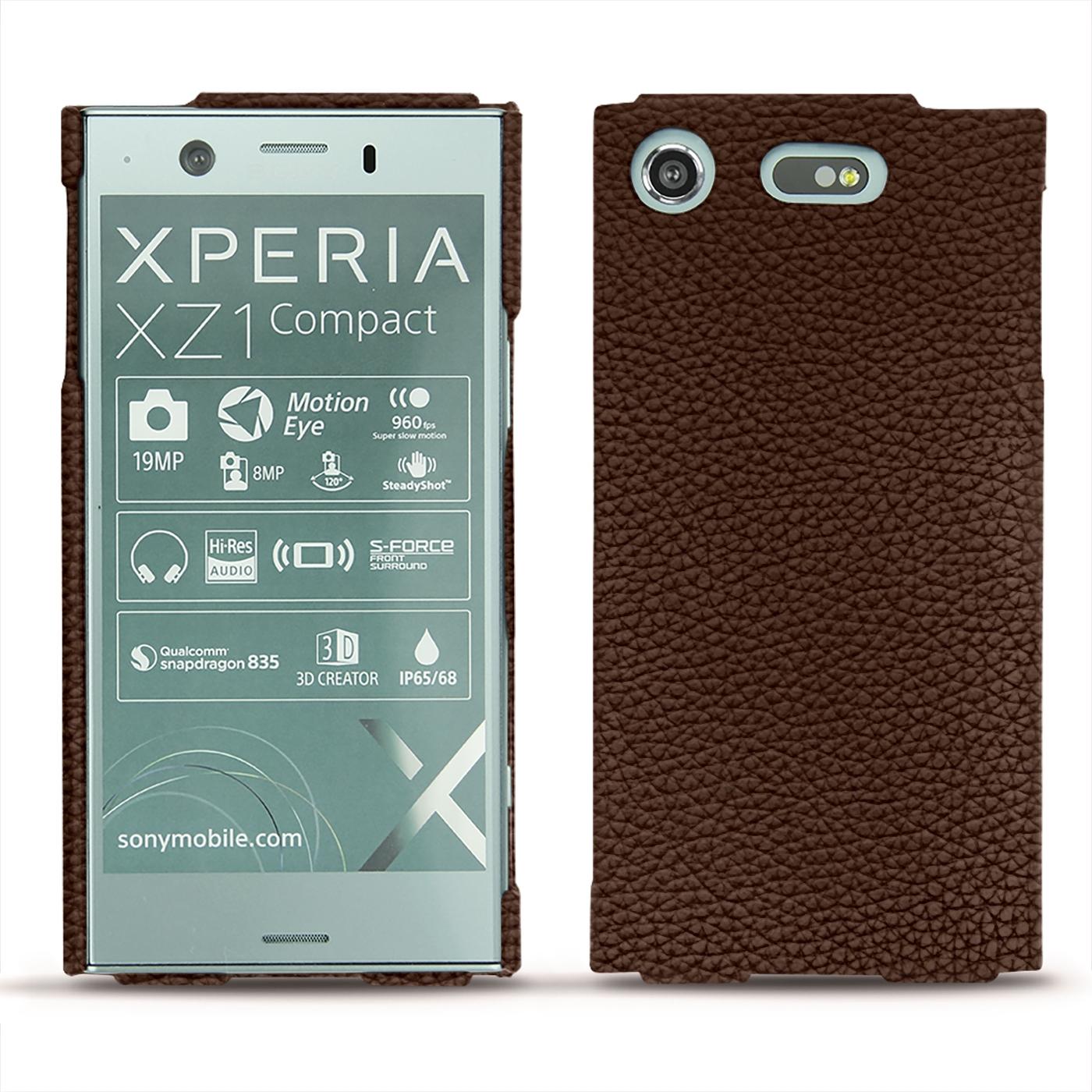 Thumbnail - Noreve Lederschutzhülle (Sony Xperia XZ1 Compact), Smartphone Hülle, Braun
